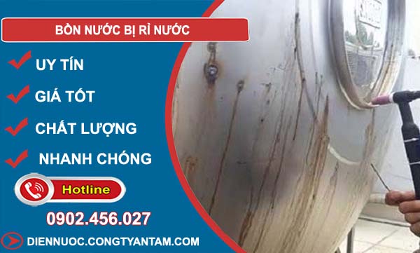 bồn nước bị rỉ nước