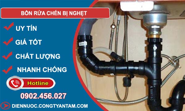 bồn rửa chén bị nghẹt