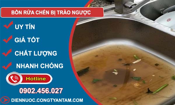 bồn rửa chén bị trào ngược