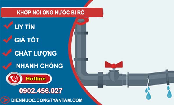 khớp nối ống nước bị rò