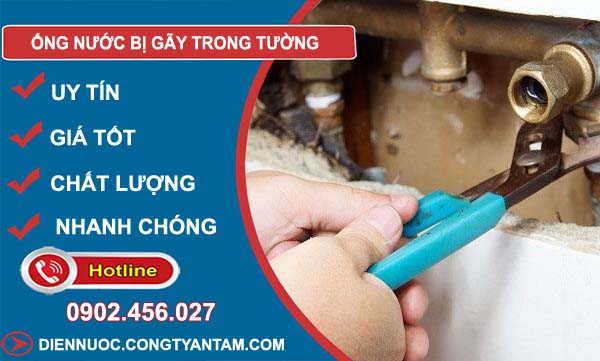 ống nước bị gãy trong tường